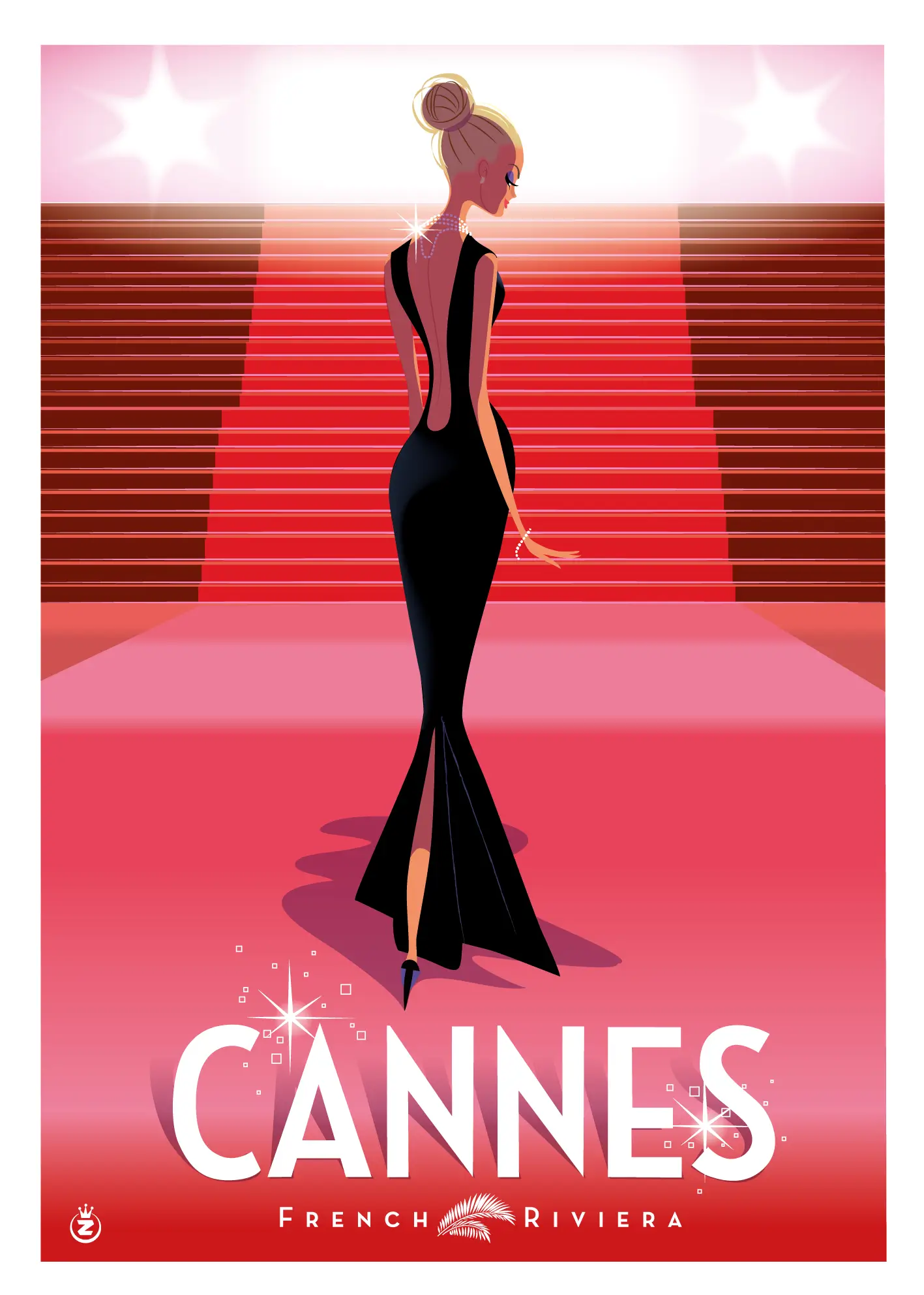 137-cannes festival French riviera, Affiche, Tirage Art, Digigraphie, Illustration, œuvre, Poster, Fine Art, Design. Monsieur Z