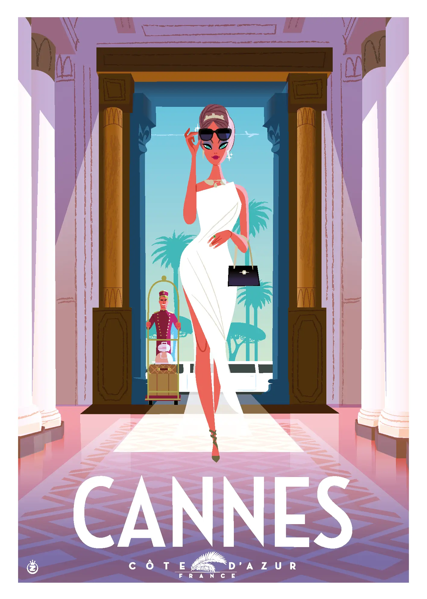 333-star hall carlton, Cannes. Affiche, Tirage Art, Digigraphie, Illustration, œuvre, Poster, Fine Art. Monsieur Z